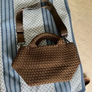 Elegant Brown Woven Handbag